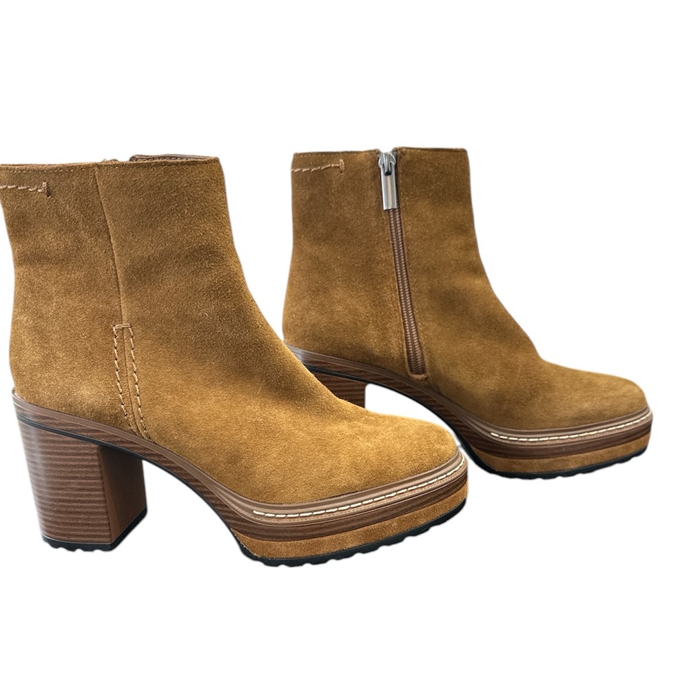 Steve Madden Shaniya Brown Chestnut Suede Ankle Western Boots Booties 8 concert - Picture 3 of 6
